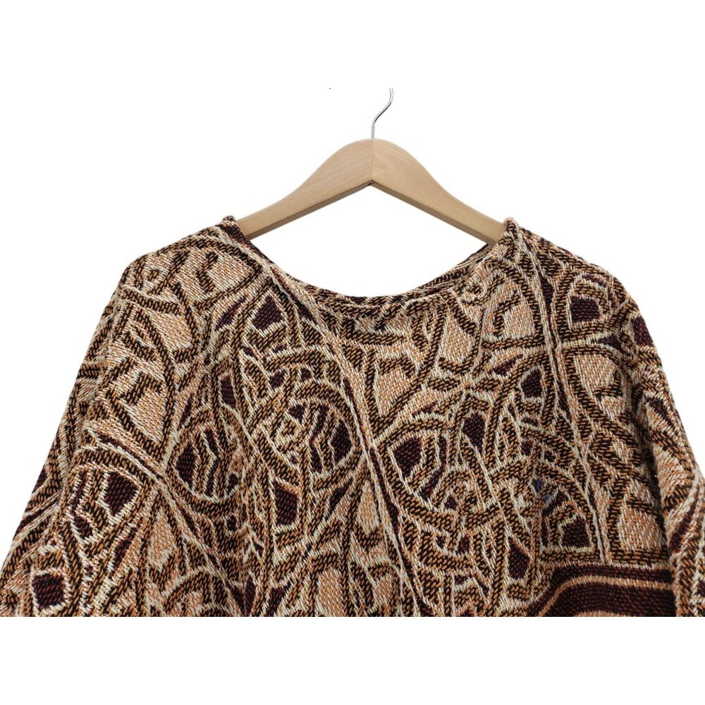Woven Celtic Knot Cape Poncho Earth Tones OS Loomcraft Ren Fair Festival Irish - Picture 6 of 16